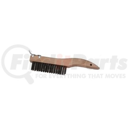 946 by LAITNER BRUSH PRODUCTS - Wire Scratch Brush, 4 x 16 Row Bristles, 10" Overall Length, Wooden Shoe Handle, with Scraper