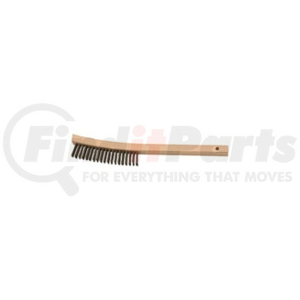 941 by LAITNER BRUSH PRODUCTS - Wire Scratch Brush, 3 x 19 Row Curved Bristles, 14" Overall Length, Wooden Handle