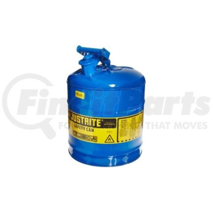 7150300 by JUSTRITE - Blue Metal Safety Can, Type 1, Five Gallon Capacity, for Kerosene and Other Flammable Liquids