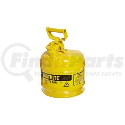 7120200 by JUSTRITE - Yellow Metal Safety Can, Type 1, Two Gallon Capacity, for Diesel Fuel and Other Flammable Liquids