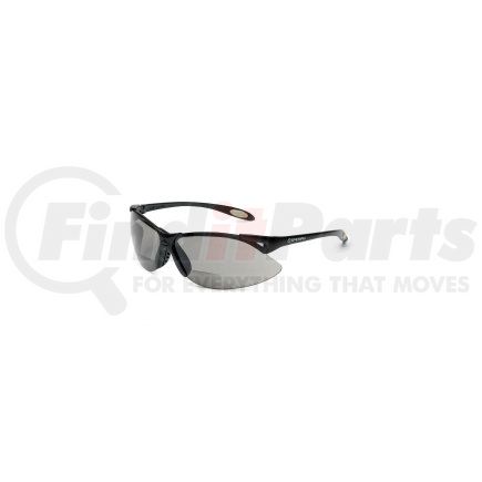 A961 by UVEX - Safety Glasses, Bi-Focal Readers, +2.00, Sporty Black Frame, Wraparound TSR Gray Hardcoat Lens