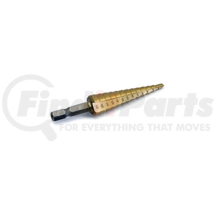 16501 by TITAN - Step Drill Bit, 13 Sizes, 1/8" to 1/2", Titanium Coated High Speed Steel