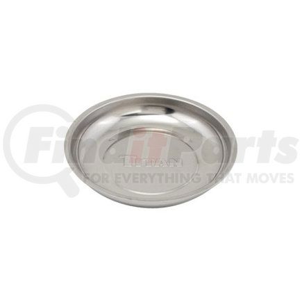 21264 by TITAN - Magnetic Tray, 5-7/8" Diameter Round, Stainless Steel, with Non Marring Rubber Covered Base