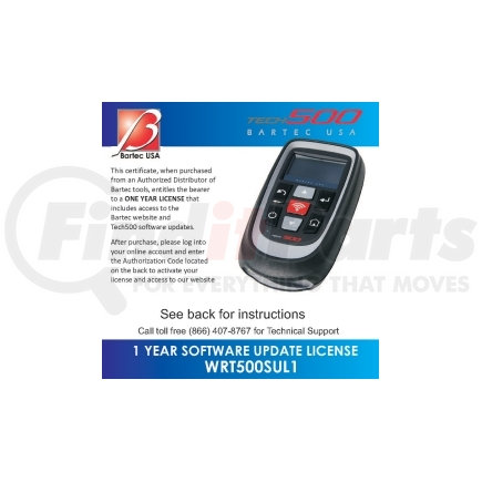 WRT500SUL1 by BARTEC USA - 1 Year Software Certificate For Tech500 TPMS Tool