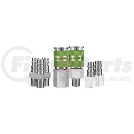 A53457FZ by LEGACY MFG. CO. - 7 Pc. ¼” NPT Flexzilla® Pro High Flow Interchange Coupler and Plug Kit