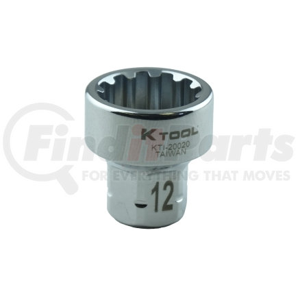 KTI20662 by K-TOOL INTERNATIONAL - 1/4" Drive Spline Socket - 12mm