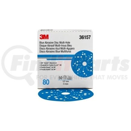 36157 by 3M - 3Mâ„¢ Hookitâ„¢ Blue Abrasive Disc Multi-hole, 36157