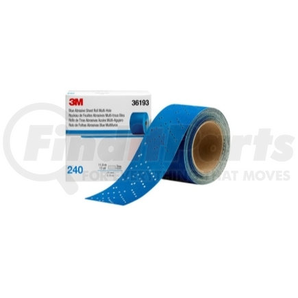 36193 by 3M - 3M™ Hookit™ Blue Abrasive Sheet Roll Multi-hole, 2.75" x 13 yd, 240 Grade