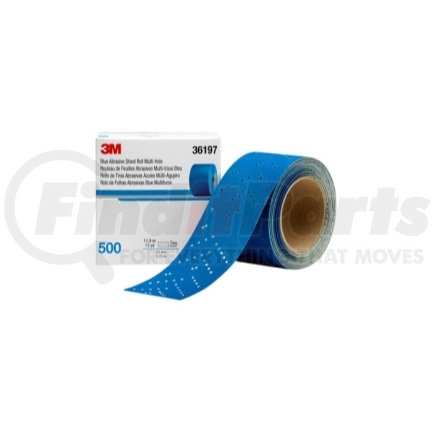 36197 by 3M - 3M™ Hookit™ Blue Abrasive Sheet Roll Multi-hole, 2.75" x 13 yd, 500 Grade