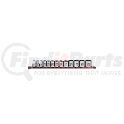 Sunex Tools 28002C 13 Pc. 1/2" Dr Standard Socket Set-SAE 12pt Rail