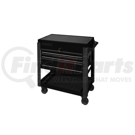 8035XTBK by SUNEX TOOLS - 3 Drawer Utility Cart  with Sliding Top - Black