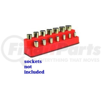 1481 by MECHANIC'S TIME SAVERS - 3/8" Drive 14 Hole Red Impact Socket Holder