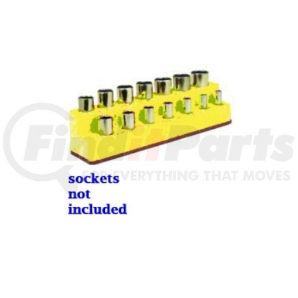 1483 by MECHANIC'S TIME SAVERS - 3/8 in. Drive 14 Hole Neon Yellow Impact Socket Holder