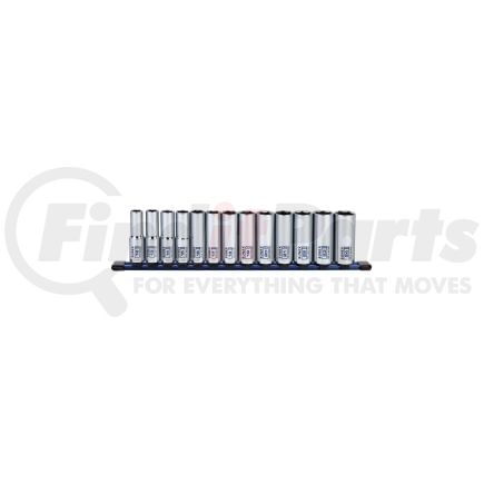 Sunex Tools 29102D 13 Pc. 1/2" Dr Deep Socket Set-MM 6pt Rail