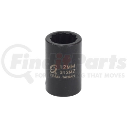 312MZ by SUNEX TOOLS - 3/8" Drive 12 Point Impact Socket, 12mm