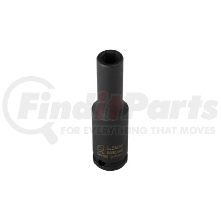 8055MD by SUNEX TOOLS - 1/4" Drive 6 Point Deep Impact Socket 5.5mm