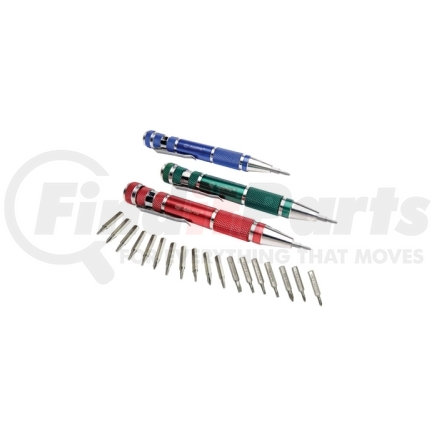 Ampro Tools T19422 Screwdriver Set, 3 Piece, Precision Pen Style with Assorted Tips