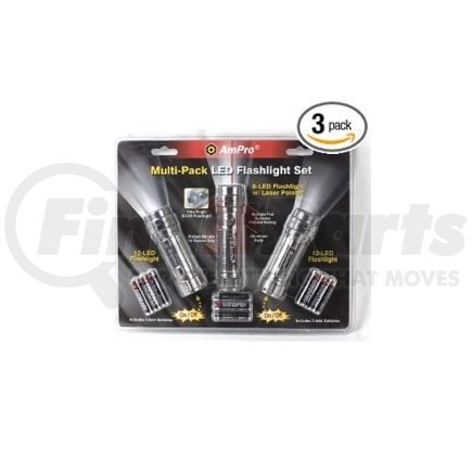 Ampro Tools T23944 3pc Multi-Pack Flashlight Set