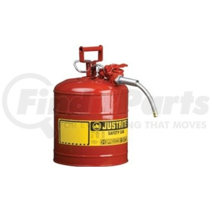 7220120 by JUSTRITE - Justrite&#174; Type II Safety Can - 2-Gallon with 5/8" Flexible Spout, Red, 7220120