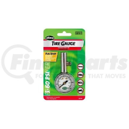 20048 by SLIME TIRE SEALER - Round Dial Head Tire Gauge, 5 to 60 PSI, with Bleeder Valve, Carded