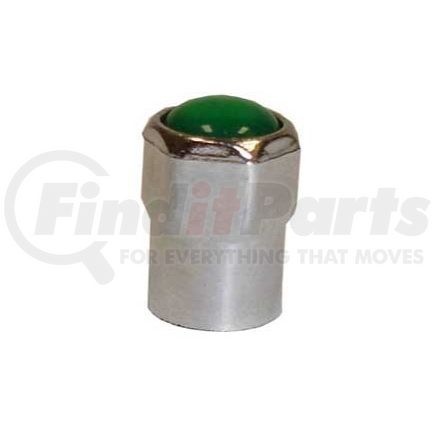 TI111 by THE MAIN RESOURCE - Chromed Plastic Hex Cap With Green ID - Can Be Used In TPMS Applications (Box of 100)