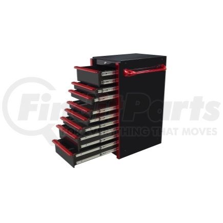 Extreme Tools GW192508SBBKR 19" 8-Drawer Side Box, Black-Red Handles