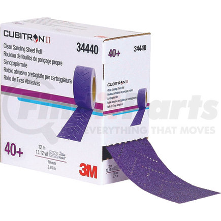 34440 by 3M - Cubitron™ II Hookit™ Clean Sanding Sheet Roll, 40+ grade, 70 mm x 8 m, 5 rolls per case