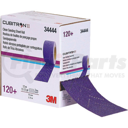 34444 by 3M - Cubitron™ II Hookit™ Clean Sanding Sheet Roll 737U, 120+ grade, 70 mm x 12 m, 5 rolls per case