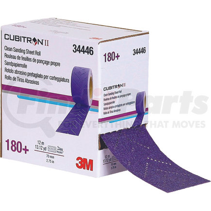 34446 by 3M - Cubitron™ II Hookit™ Clean Sanding Sheet Roll, 180+ grade, 70 mm x 12 m, 5 rolls per case