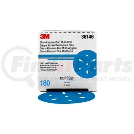 36146 by 3M - Hookit™ Blue Abrasive Disc Multi-hole, 3", 180 Grade