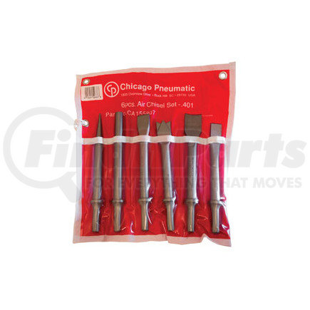 CA155807 by CHICAGO PNEUMATIC - 6 Pc. 10, 2mm Round Shank Chisel Set