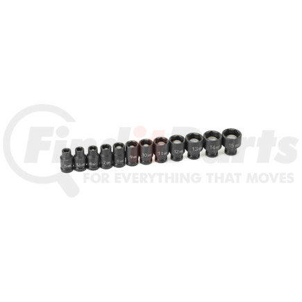 9712MG by GREY PNEUMATIC - 1/4" Drive 12 Pc. Metric Magnetic Impact Socket Set