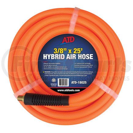 18025 by ATD TOOLS - 3/8IN x 25 ft. Hybrid Air Hose