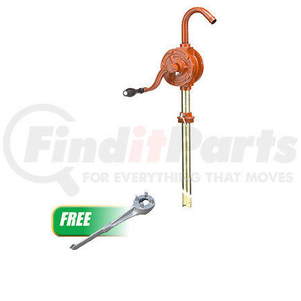 5009P by ATD TOOLS - Hand Rotary Barrel Pump w/FREE Non-Sparking Aluminum Drum Wrench