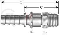 83301 by GATES - Hydraulic Coupling/Adapter - SAE Male Inverted Swivel (Power Crimp)