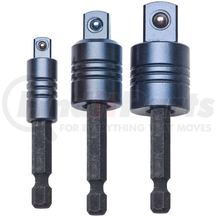 PL100 by VIM TOOLS - 1/4", 3/8" and 1/2" Power-Locking  Square Drive Adapter Set