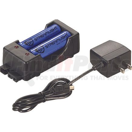 22011 by STREAMLIGHT - 18650 120V AC Charger Kit with Two 18650 Batteries