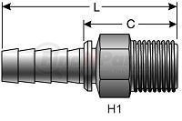 80018 by GATES - Male Pipe (NPTF - 30 Cone Seat) (Power Crimp)