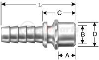 80406 by GATES - Hydraulic Coupling/Adapter - Female Braze-On Stems (Power Crimp)