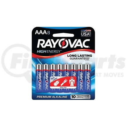 824-8CD by RAYOVAC BATTERIES - Rayovac Alkaline Carded AAA 8-Pack