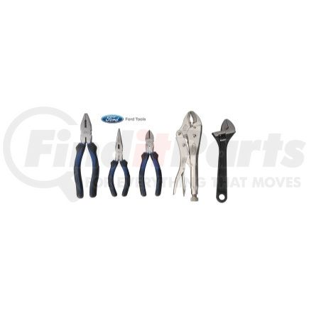 FHT0102 by FORD TOOLS - 5 Piece Plier Set With Locking Pliers And Adjustable Wrench