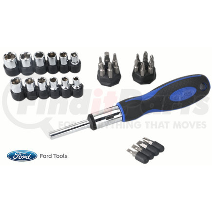 FHTC0051S2 by FORD TOOLS - 34 Piece Ratchet Screwdriver Set, SAE And Metric