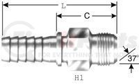 80181 by GATES - Hydraulic Coupling/Adapter - Male JIC 37 Flare (Power Crimp)