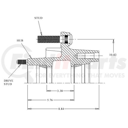 26061--0 by WEBB - 2606 ASSY W/CUPS \ DRIVE STUDS