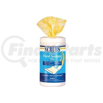 92991DY by ITW DYMON - Scrubs® Lemon Hand Sanitizer Wipes, 6" x 8", Yellow, 6 Containers/120 ea