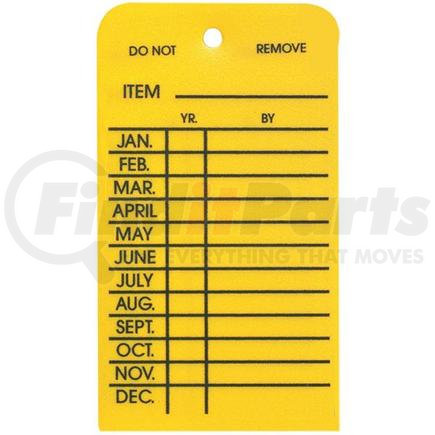 PTAGBR by LOGISTICS - Plastic Inspection Tag (One Year Only)