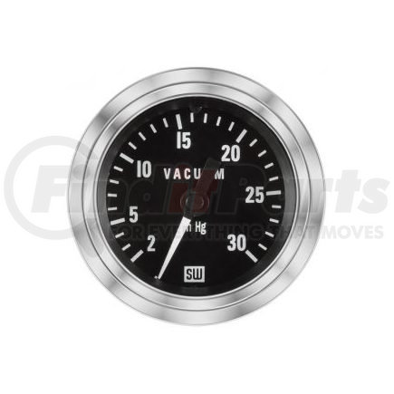 82328 by STEWART WARNER - Vacuum Gauge - Deluxe Mechanical, 2-1/16", 0-30 in-Hg, Polished Bezel, 12V Light