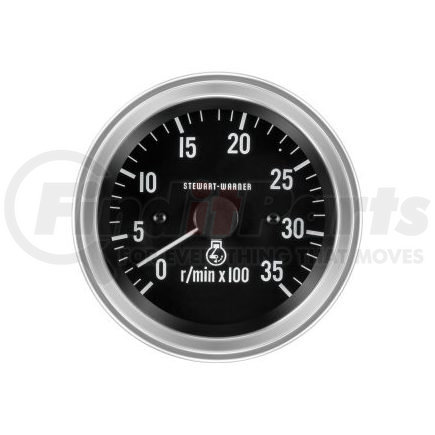 82636 by STEWART WARNER - Tachometer - Deluxe Series, Magnetic Pickup Signal, Electrical, 3-3/8" Diameter, Polished, 12V, 0-3,500 RPM Scale