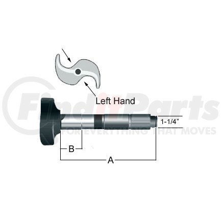 CS41172 by HALDEX - Midland Air Brake Camshaft - Rear, Left Side, Drive Axle, For use with Meritor with 16-1/2 in. "Q" and "Q+" Brakes, 8.09 in. Camshaft Length