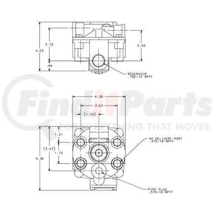 N4301CB by HALDEX - Air Brake Relay Valve - Reservoir 3/4" with Nipple, Crack Pressure 3.0 PSI